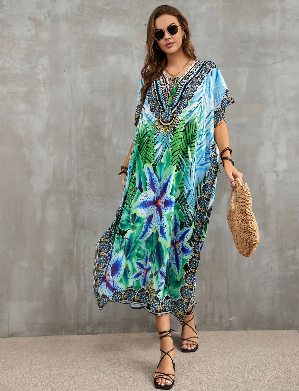 Printed Beach Cover-Up