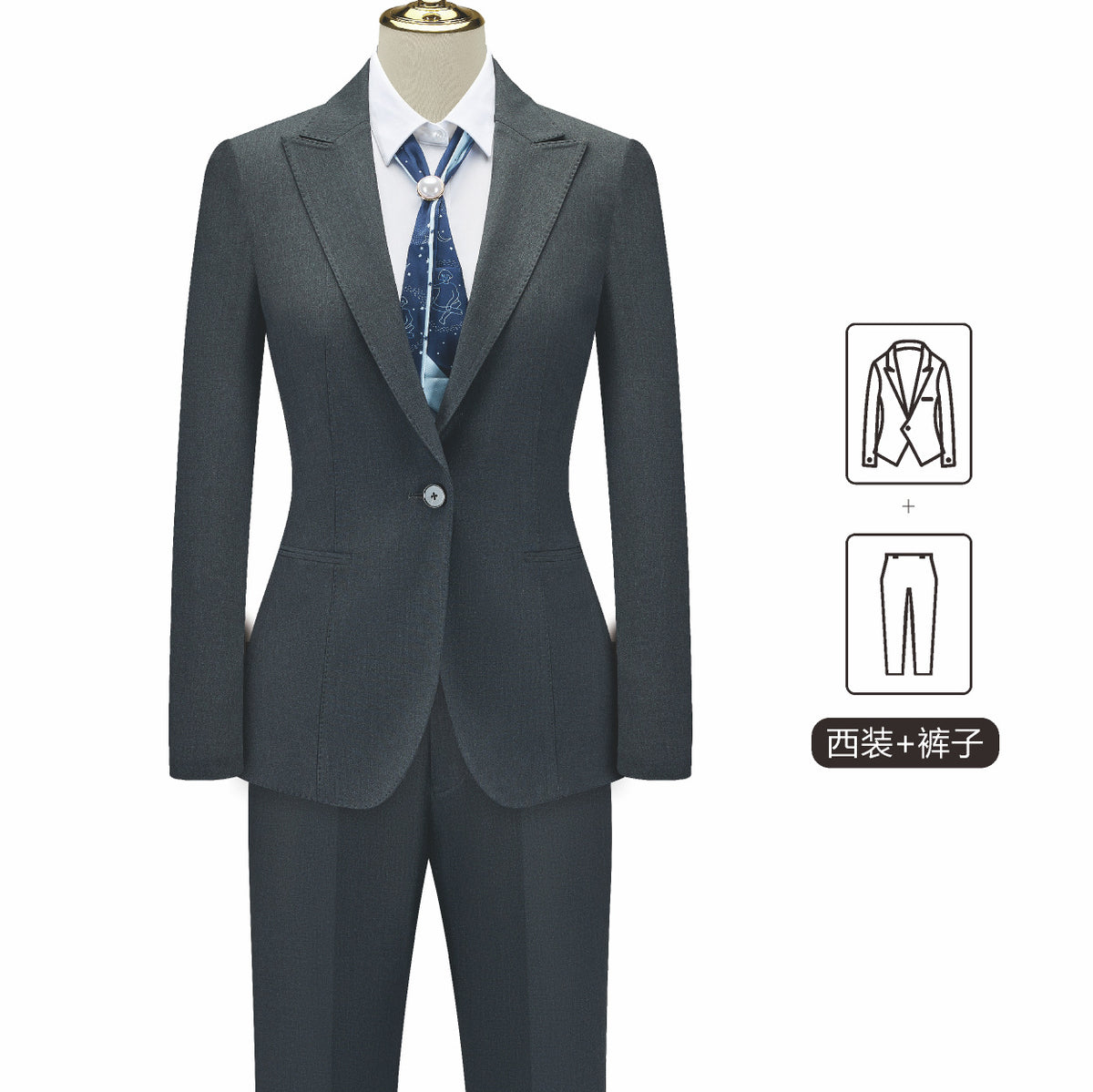 Women's Business Formal Suit, Antibacterial and Anti-Wrinkle Jacket, High-End Bank Workplace Summer Style High-End Work Clothes