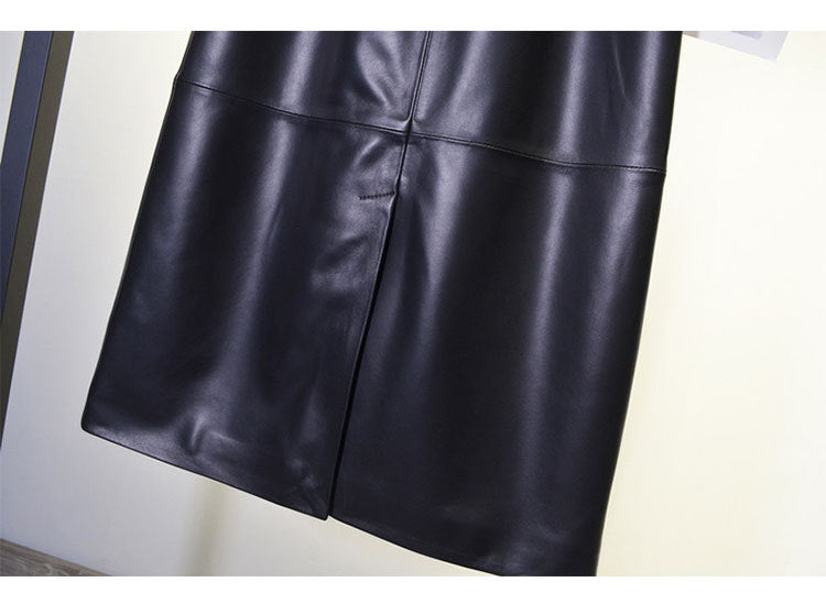 Women’s Sheepskin Leather A-Line Dress