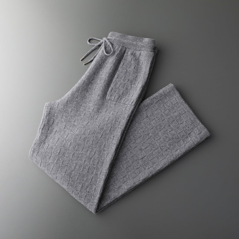 Men’s Cashmere-Style Wide-Leg Pants