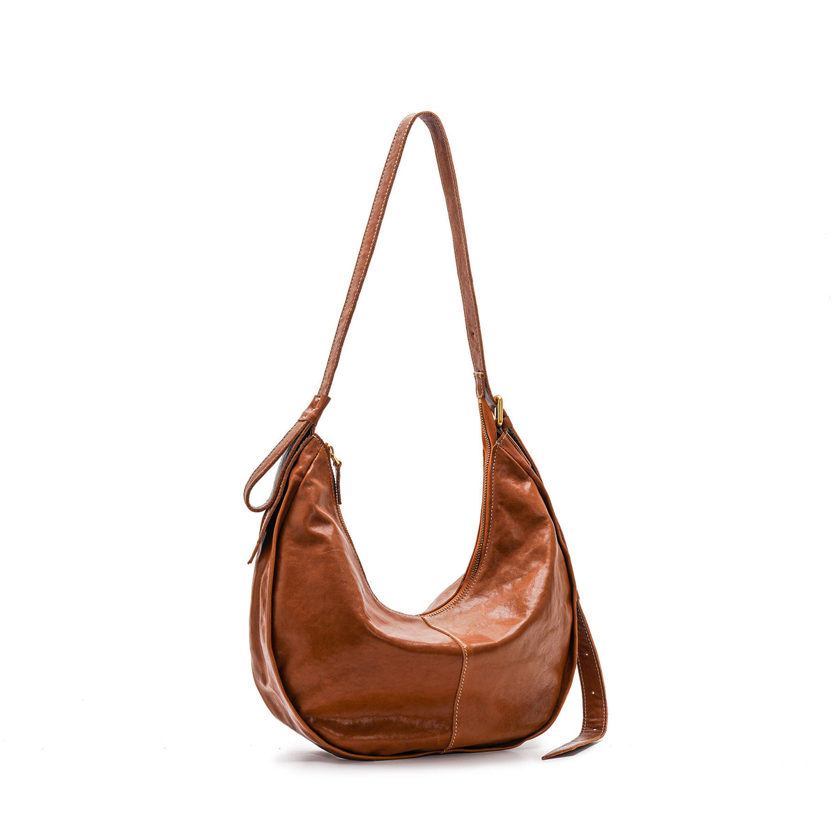 Vegetable-Tanned Leather Shoulder Bag