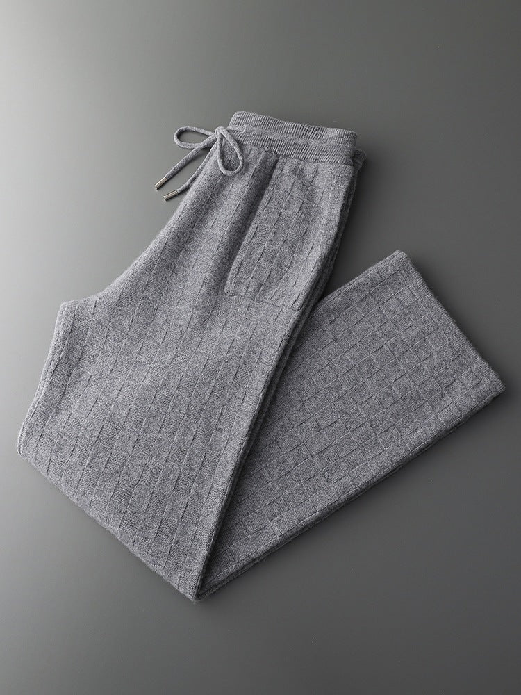 Men’s Cashmere-Style Wide-Leg Pants