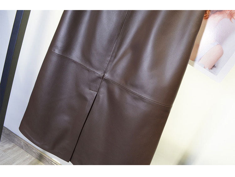 Women’s Sheepskin Leather A-Line Dress