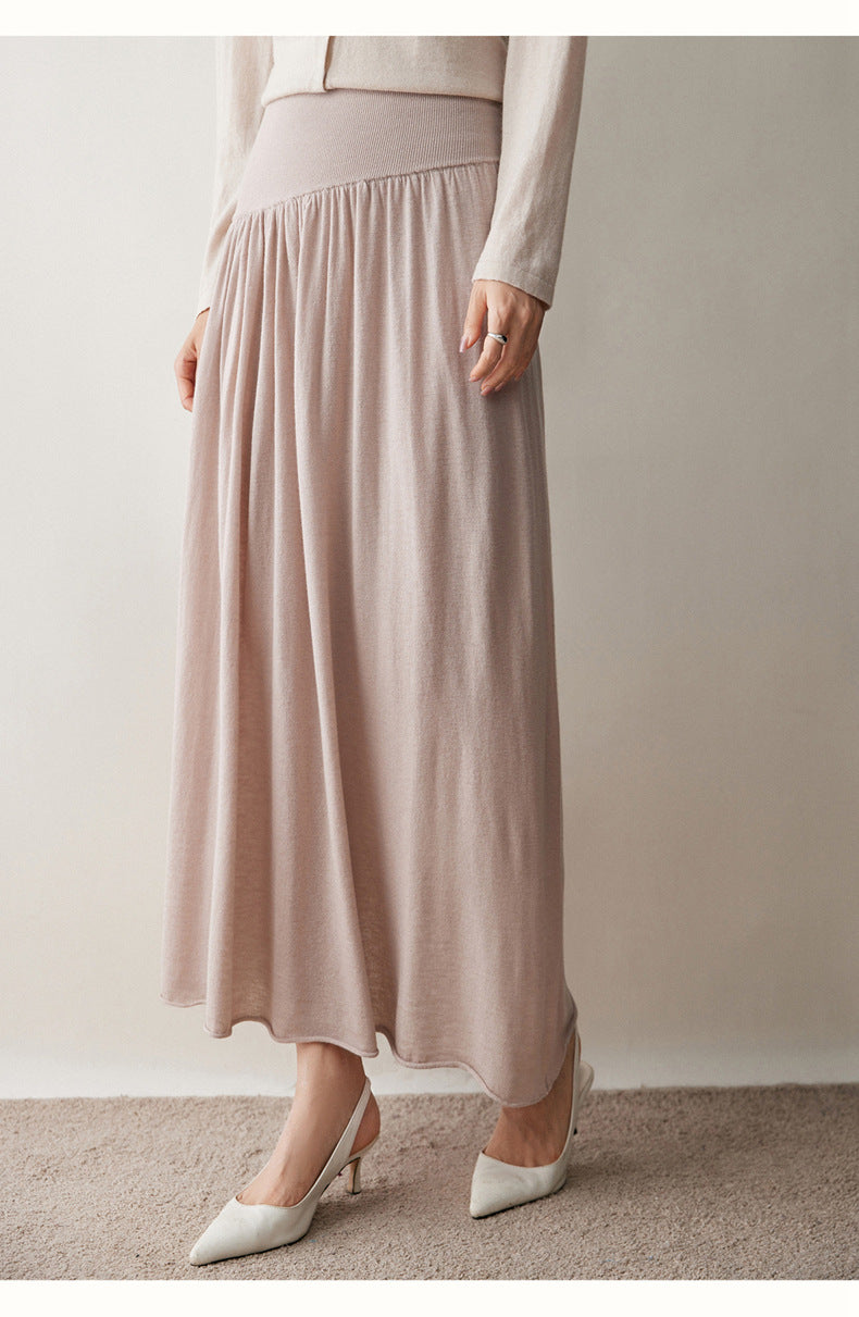 Women’s Cashmere-Wool Pleated Skirt