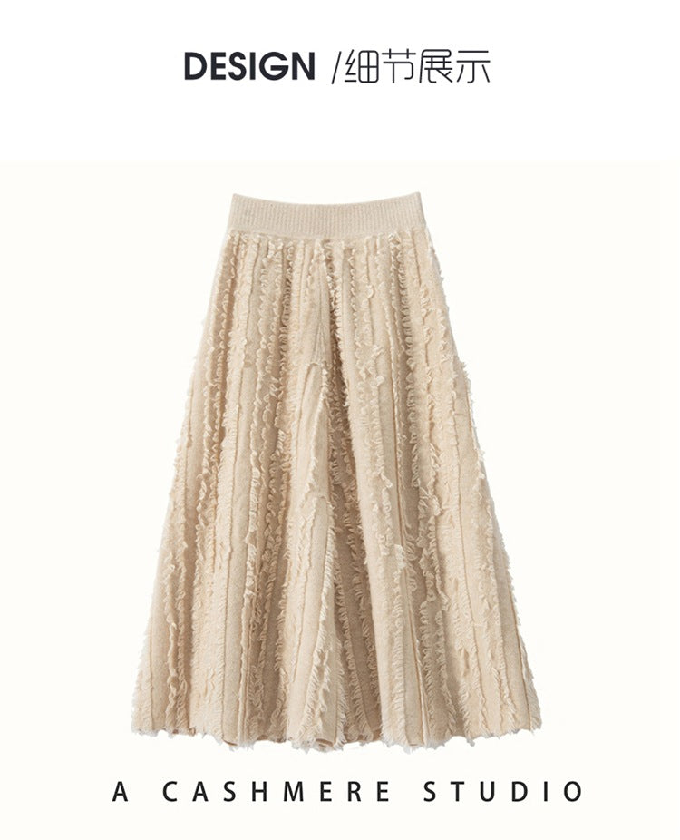Women’s Cashmere A-Line Midi Skirt