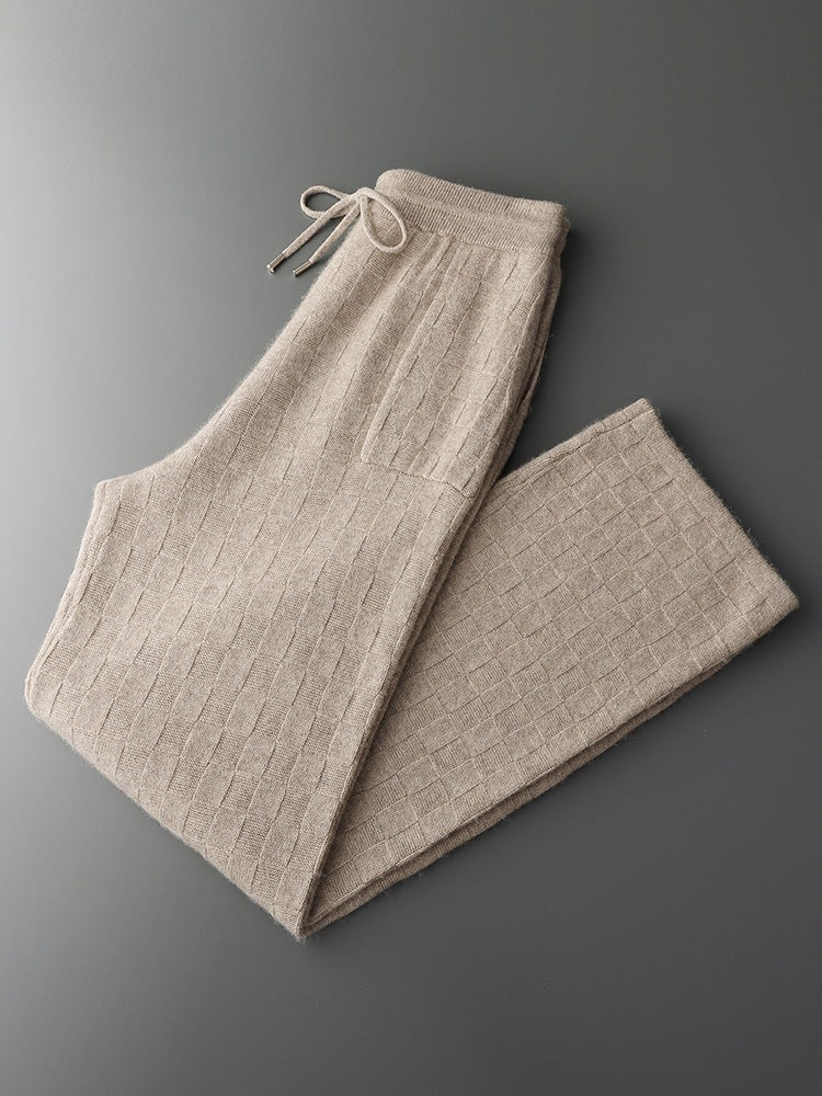 Men’s Cashmere-Style Wide-Leg Pants