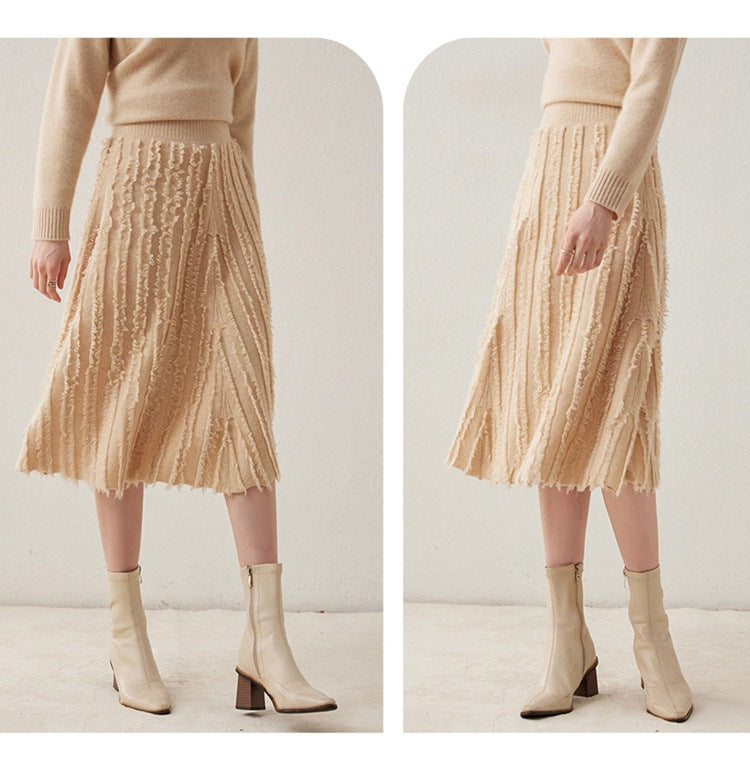 Women’s Cashmere A-Line Midi Skirt