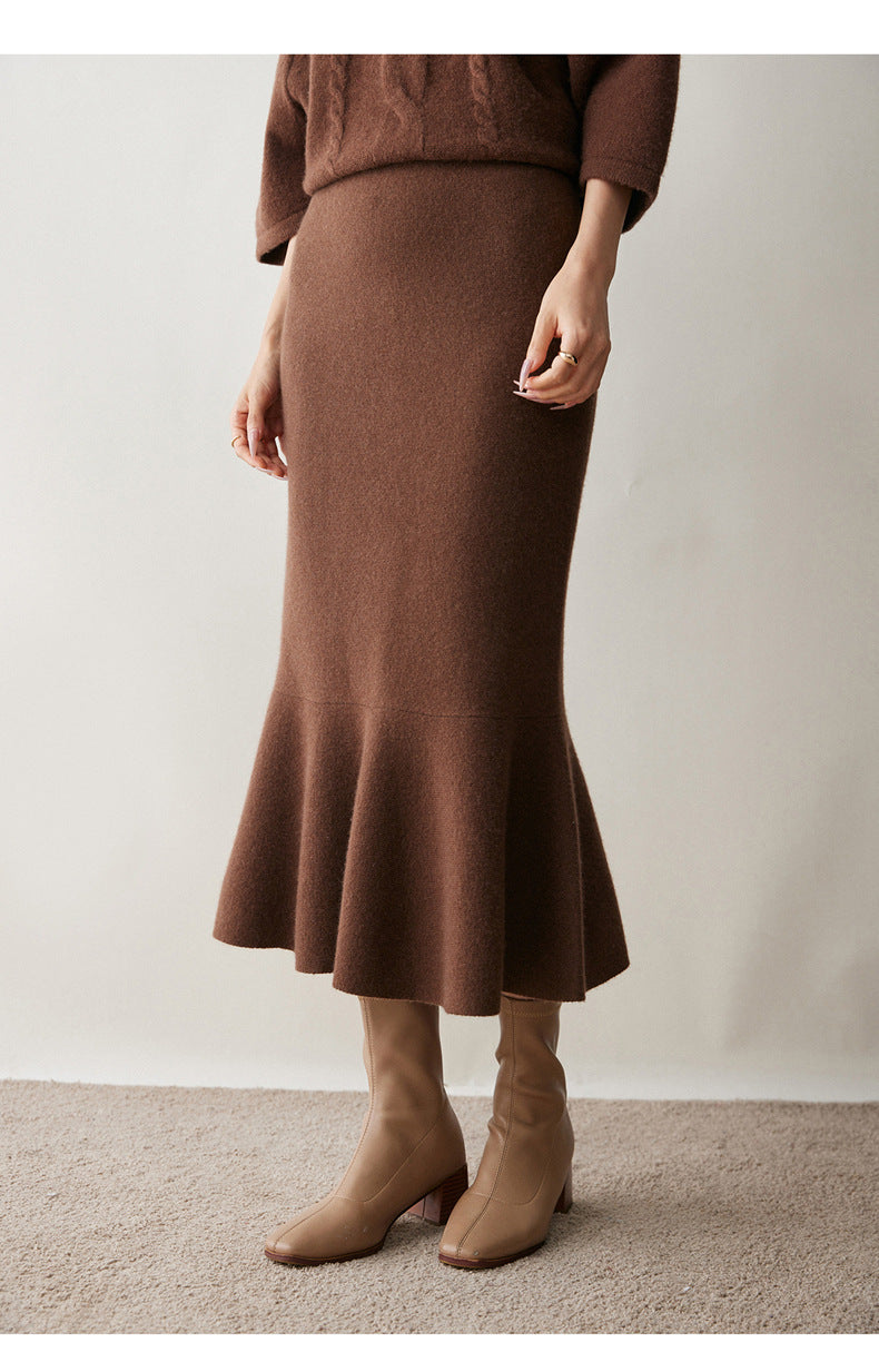 Women’s Cashmere-Wool Fishtail Skirt