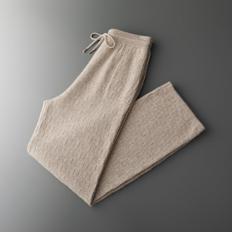 Men’s Cashmere-Style Wide-Leg Pants