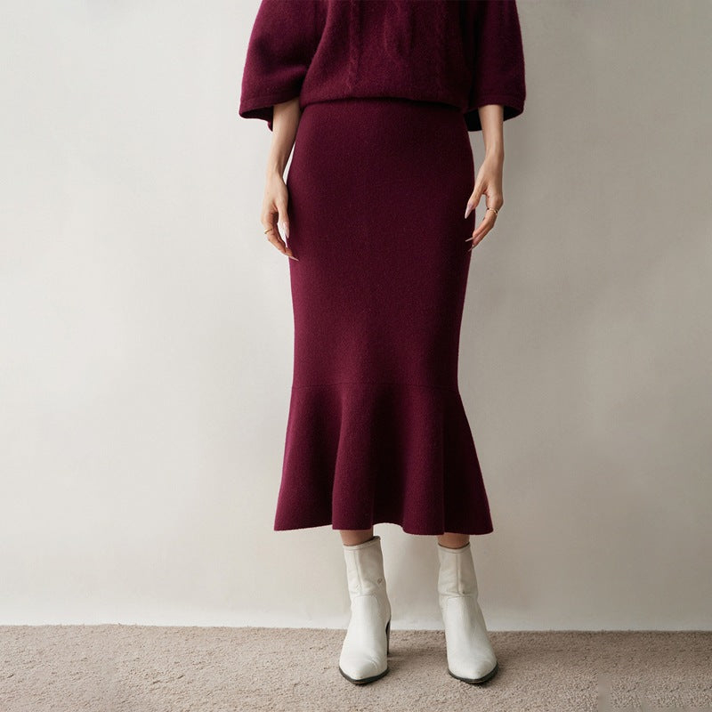 Women’s Cashmere-Wool Fishtail Skirt