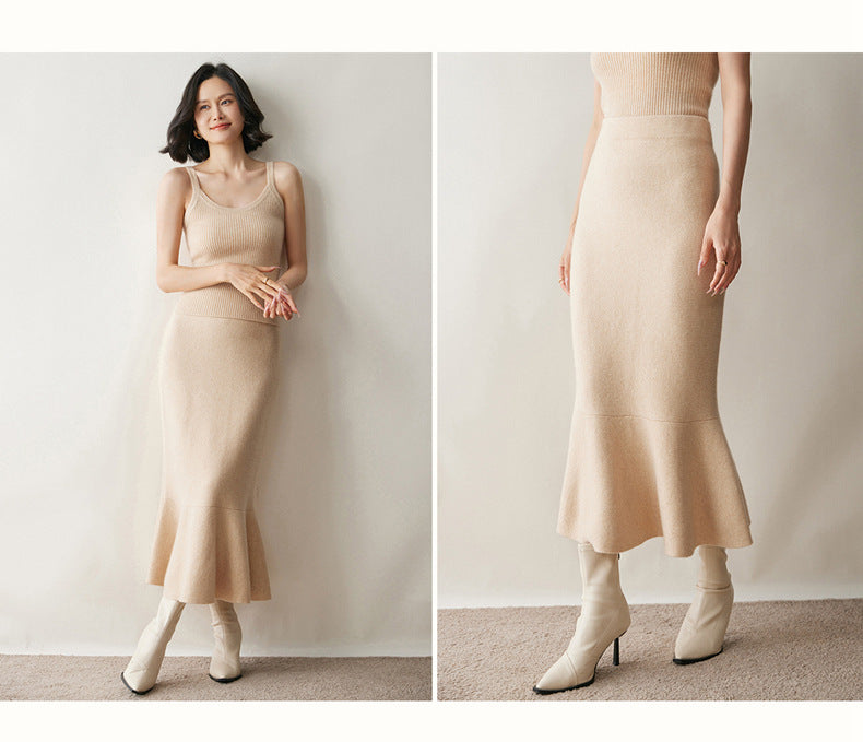 Women’s Cashmere-Wool Fishtail Skirt