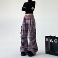 Women’s Retro Plaid Wide-Leg Pants