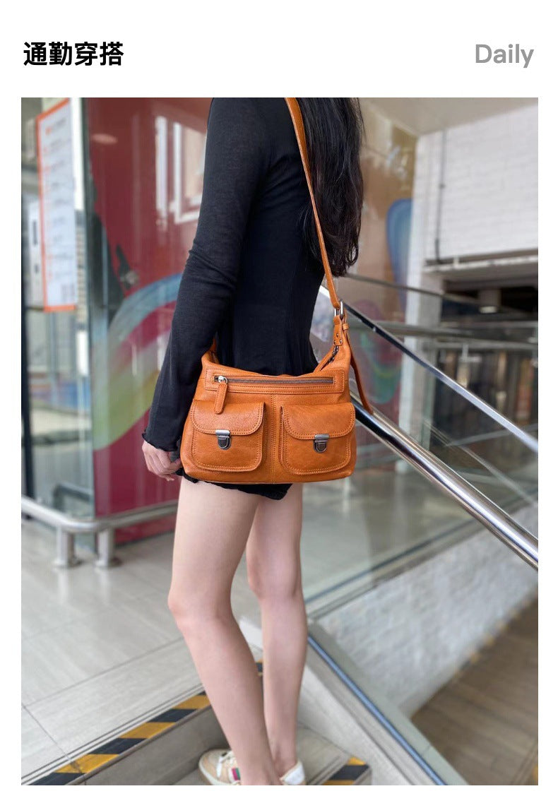 Vegetable-Tanned Leather Shoulder Bag