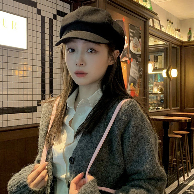 Retro Wool Newsboy Cap
