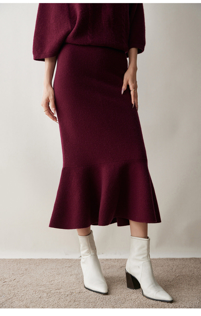 Women’s Cashmere-Wool Fishtail Skirt