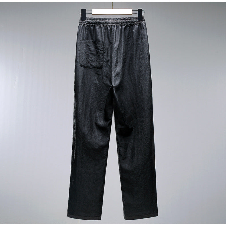Men’s Mulberry Silk Straight-Leg Pants