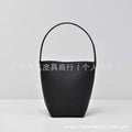Genuine Leather Bucket Tote Bag