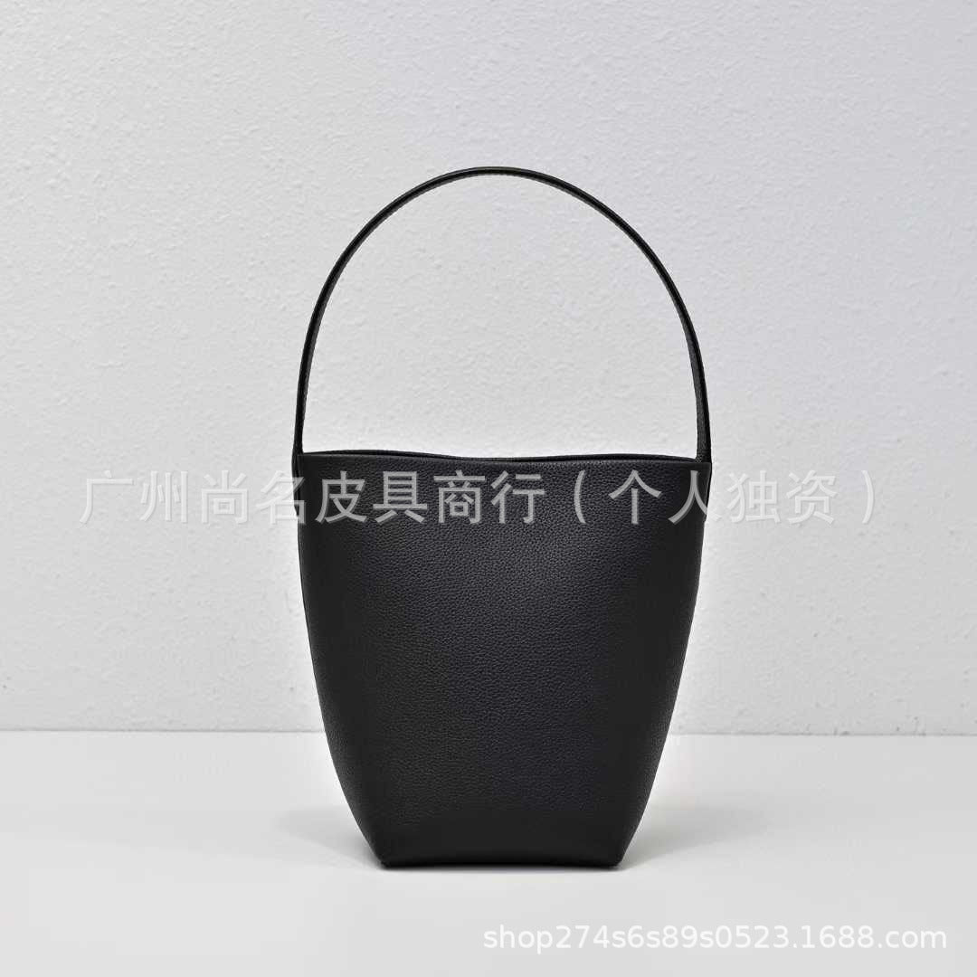 Genuine Leather Bucket Tote Bag