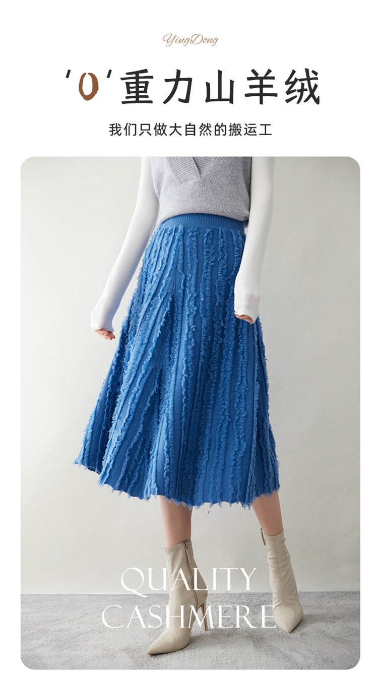 Women’s Cashmere A-Line Midi Skirt