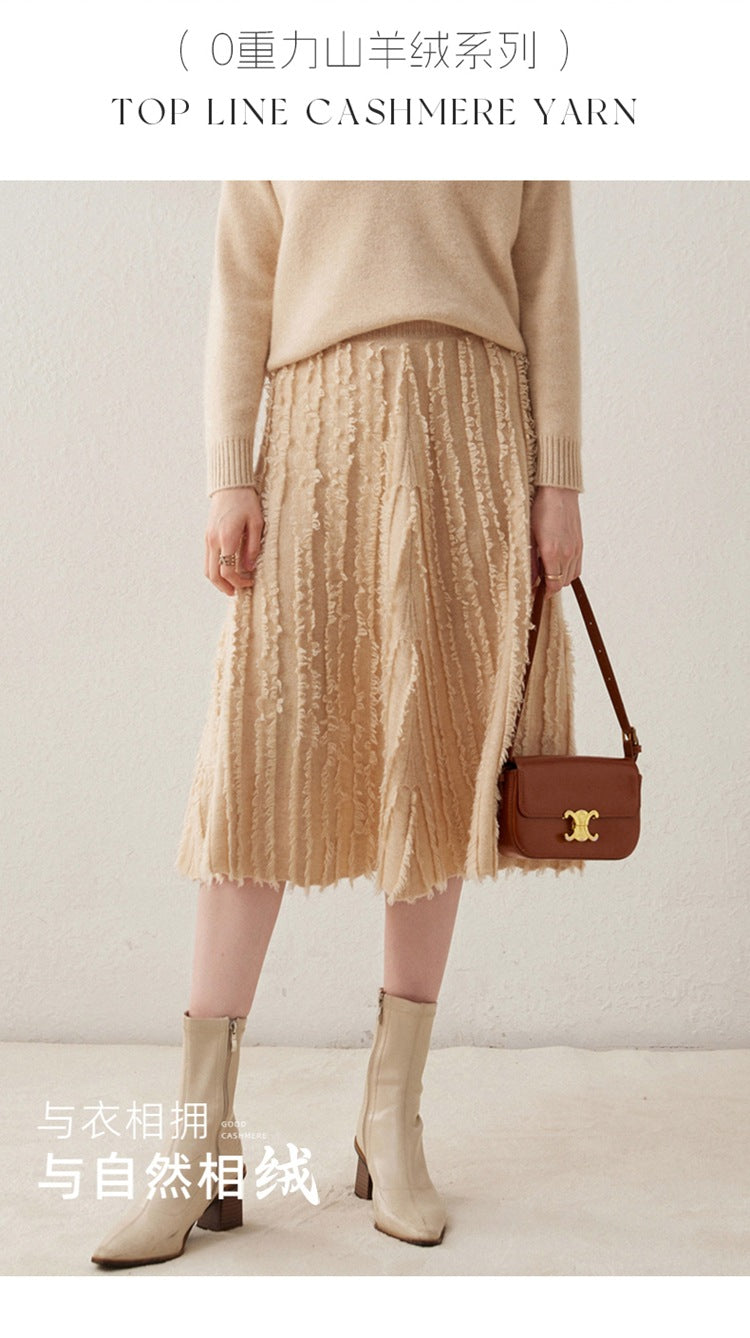 Women’s Cashmere A-Line Midi Skirt