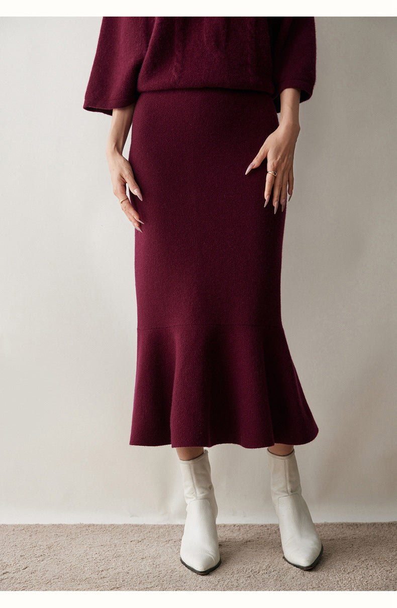 Women’s Cashmere-Wool Fishtail Skirt