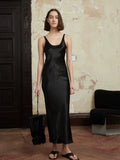 Women’s Pleated Satin Maxi Dress