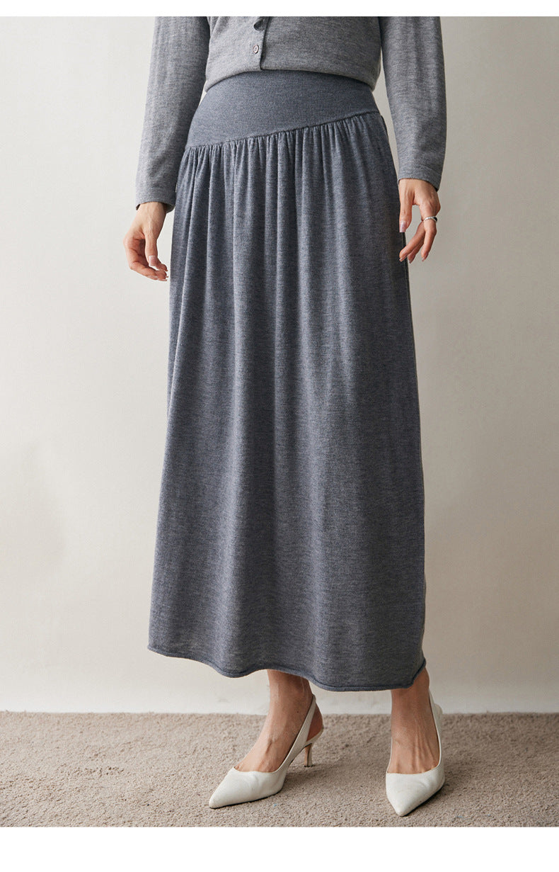 Women’s Cashmere-Wool Pleated Skirt