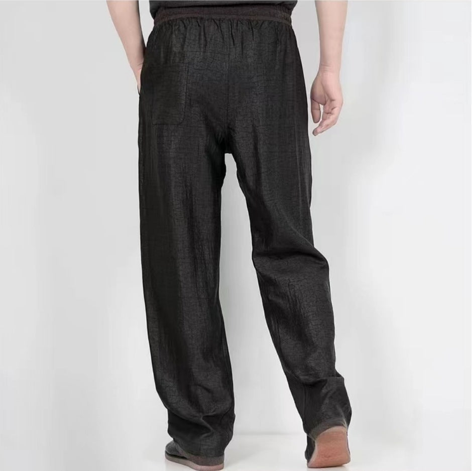 Men’s Mulberry Silk Straight-Leg Pants