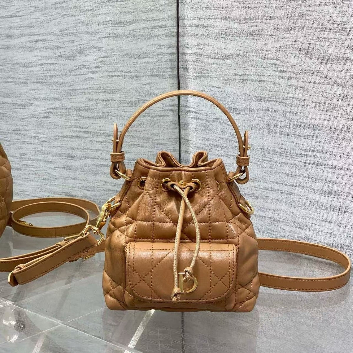 Genuine Leather Bucket Bag