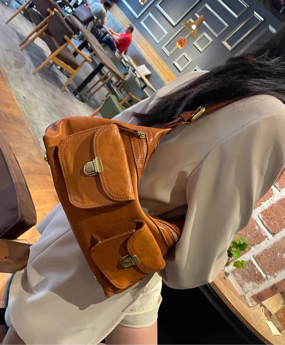 Vegetable-Tanned Leather Shoulder Bag