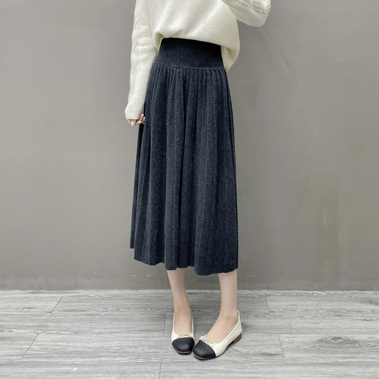 Women’s Cashmere-Wool Pleated Skirt