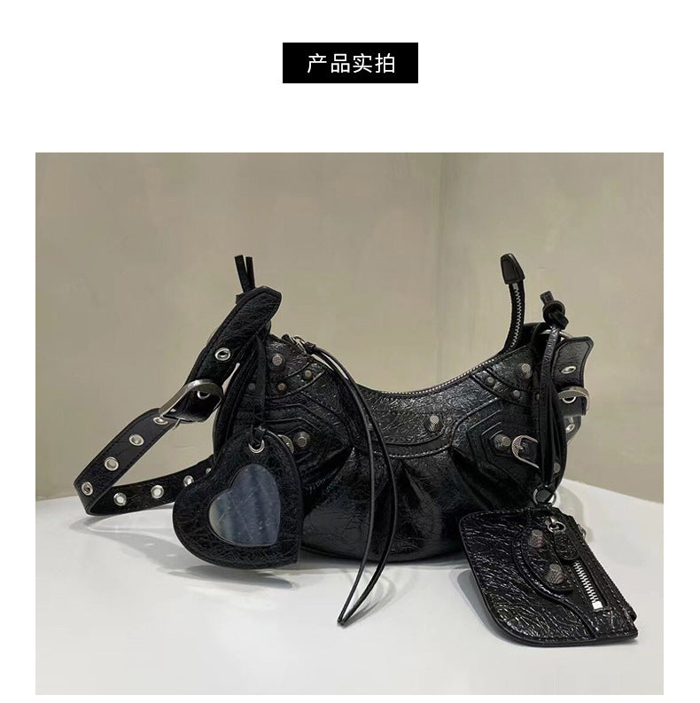 Crescent Genuine Leather Crossbody Bag