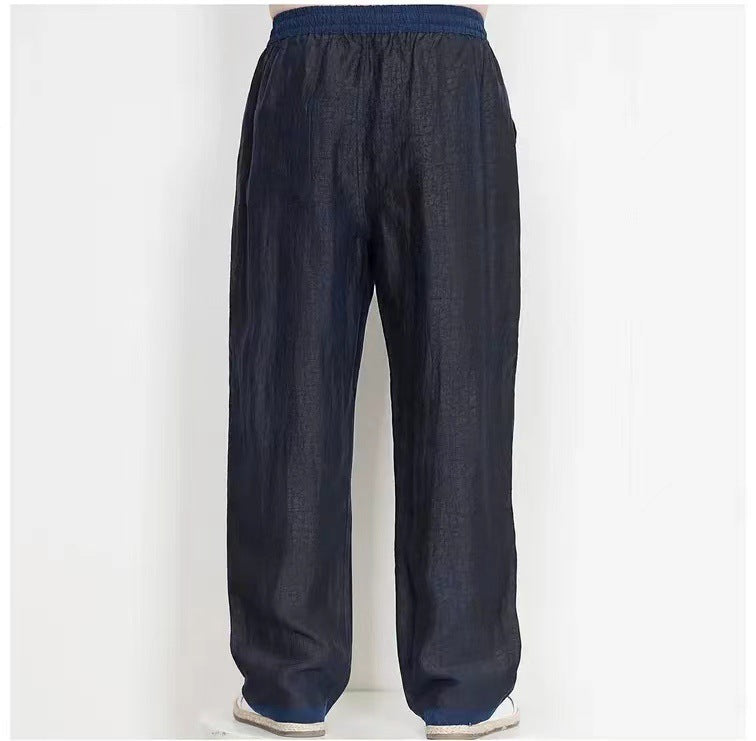 Men’s Mulberry Silk Straight-Leg Pants