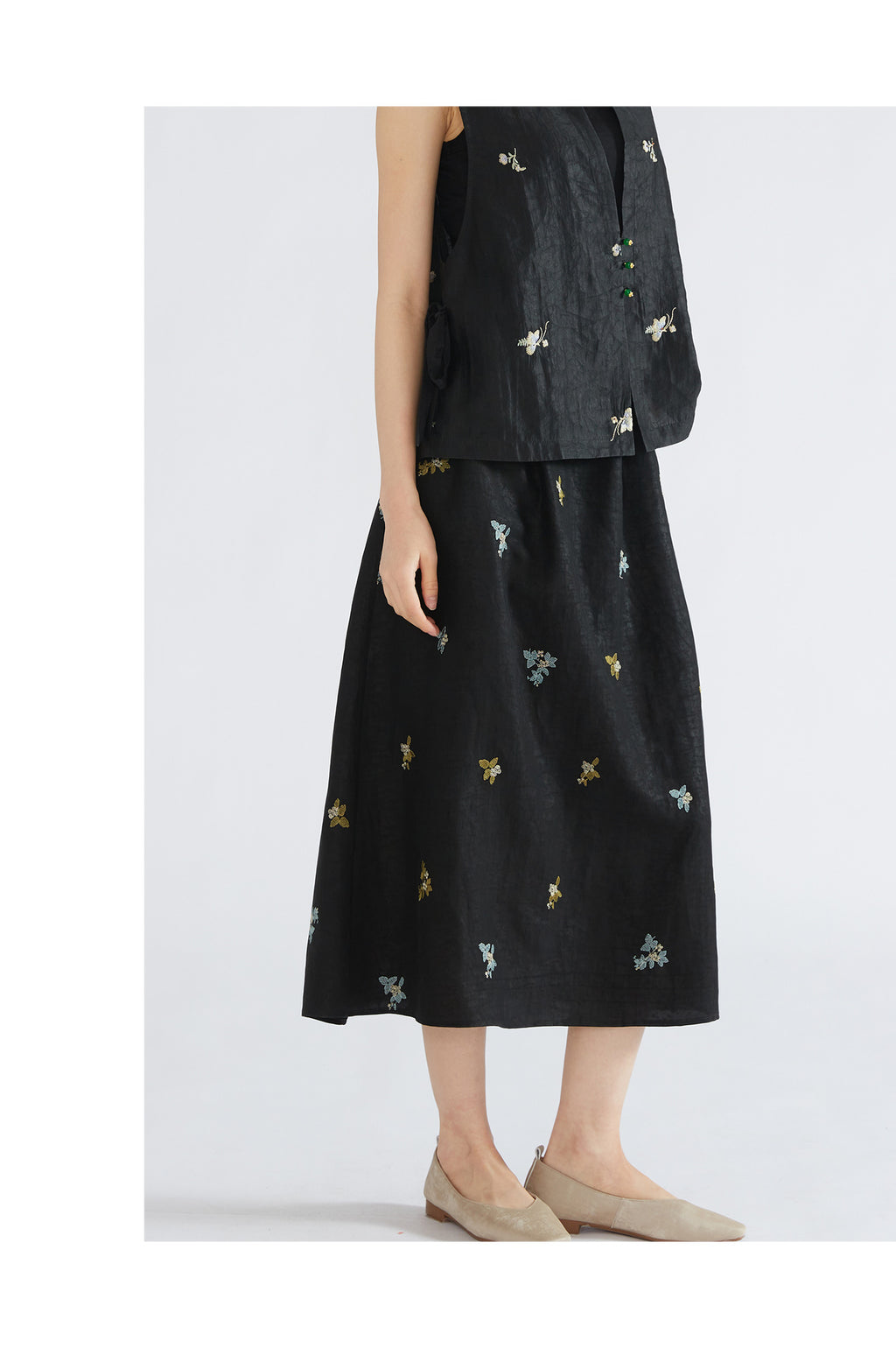 Women’s Mulberry Silk Embroidered Skirt
