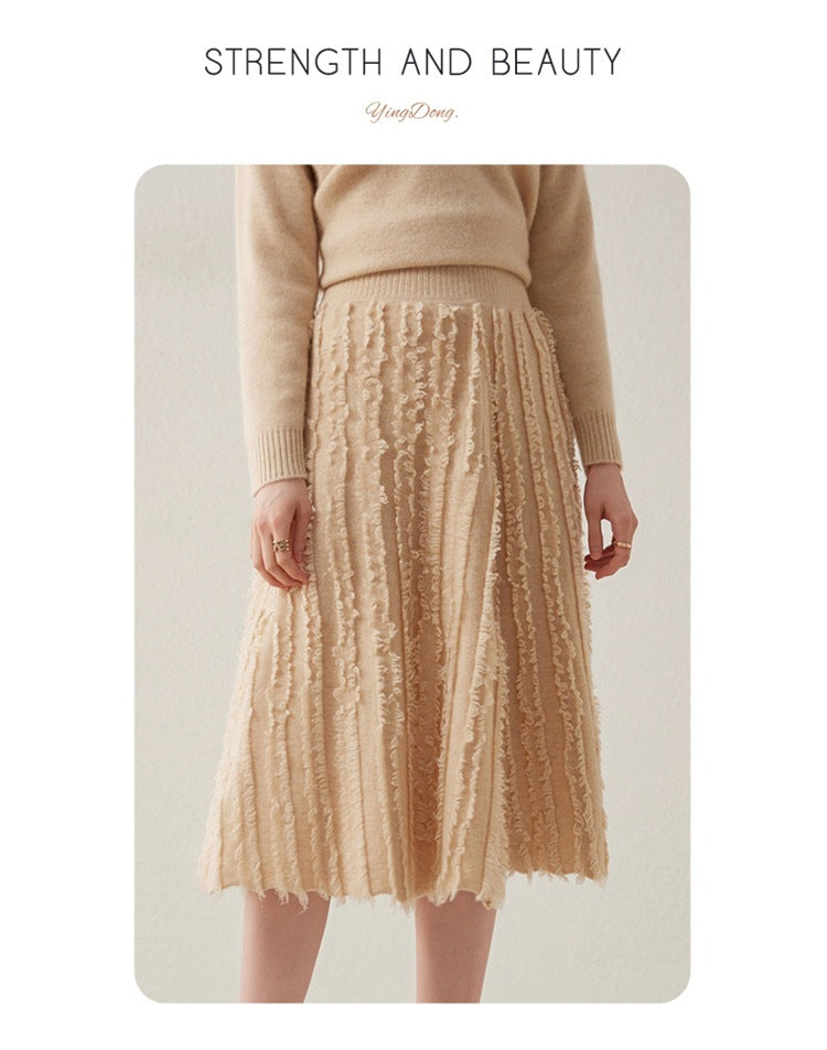 Women’s Cashmere A-Line Midi Skirt