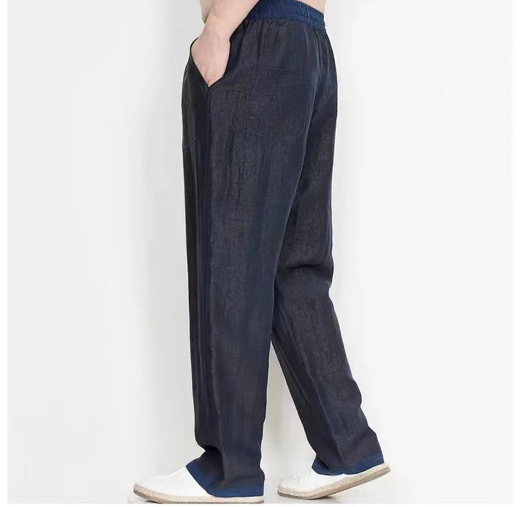 Men’s Mulberry Silk Straight-Leg Pants