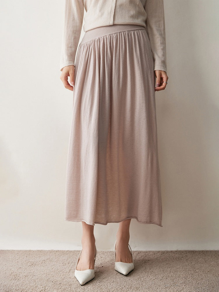 Women’s Cashmere-Wool Pleated Skirt