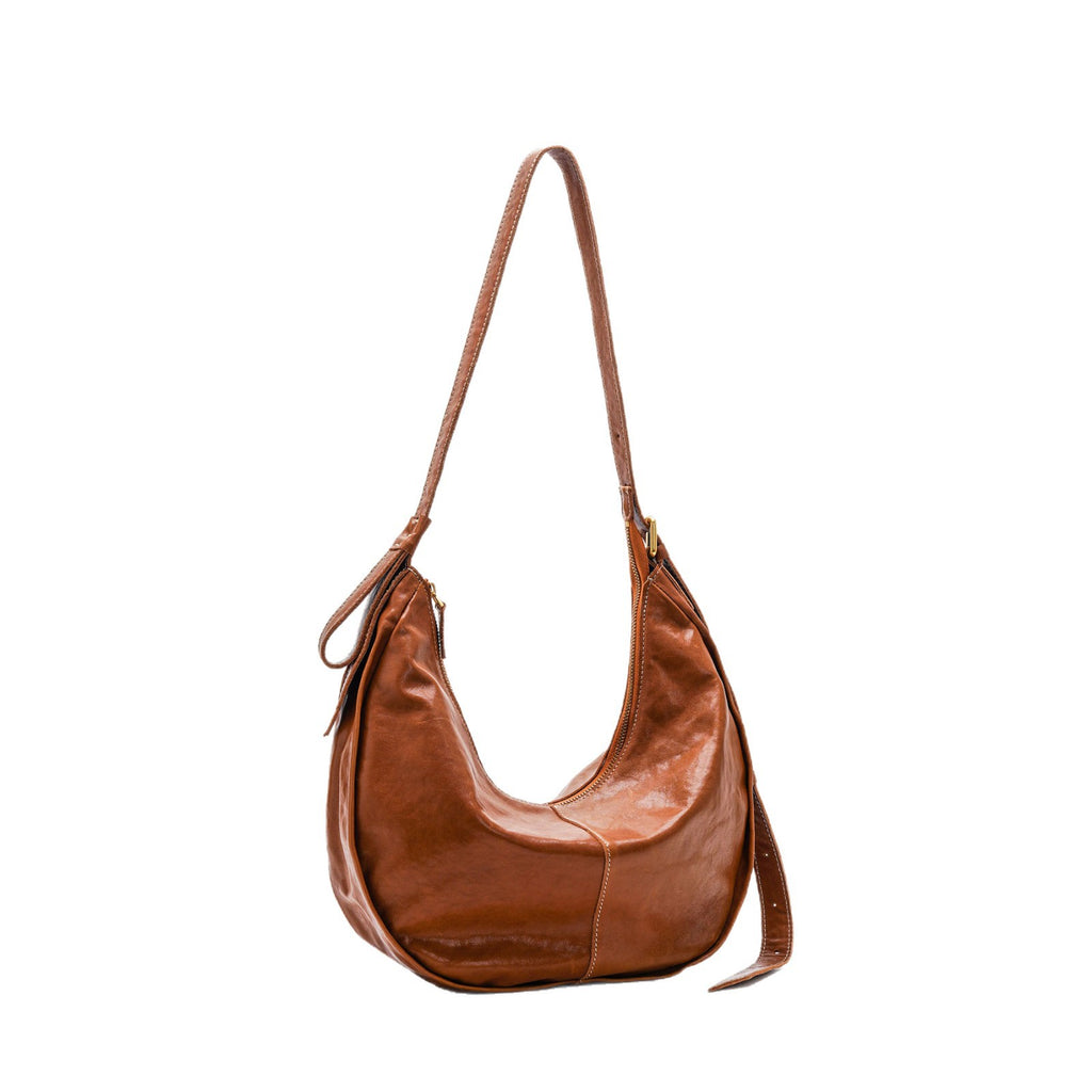 Vegetable-Tanned Leather Shoulder Bag
