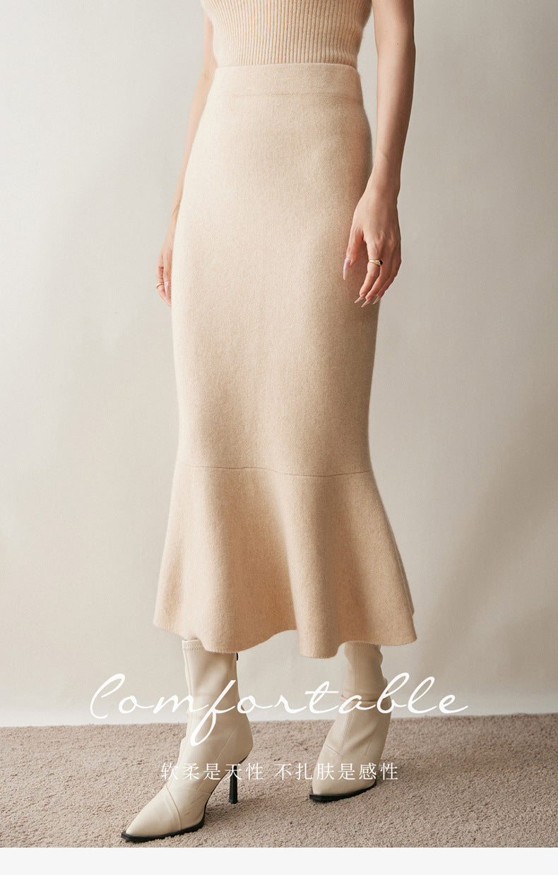 Women’s Cashmere-Wool Fishtail Skirt