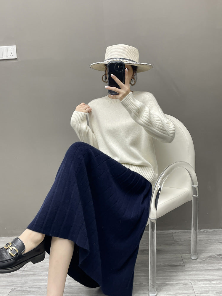 Women’s Cashmere-Wool Pleated Skirt