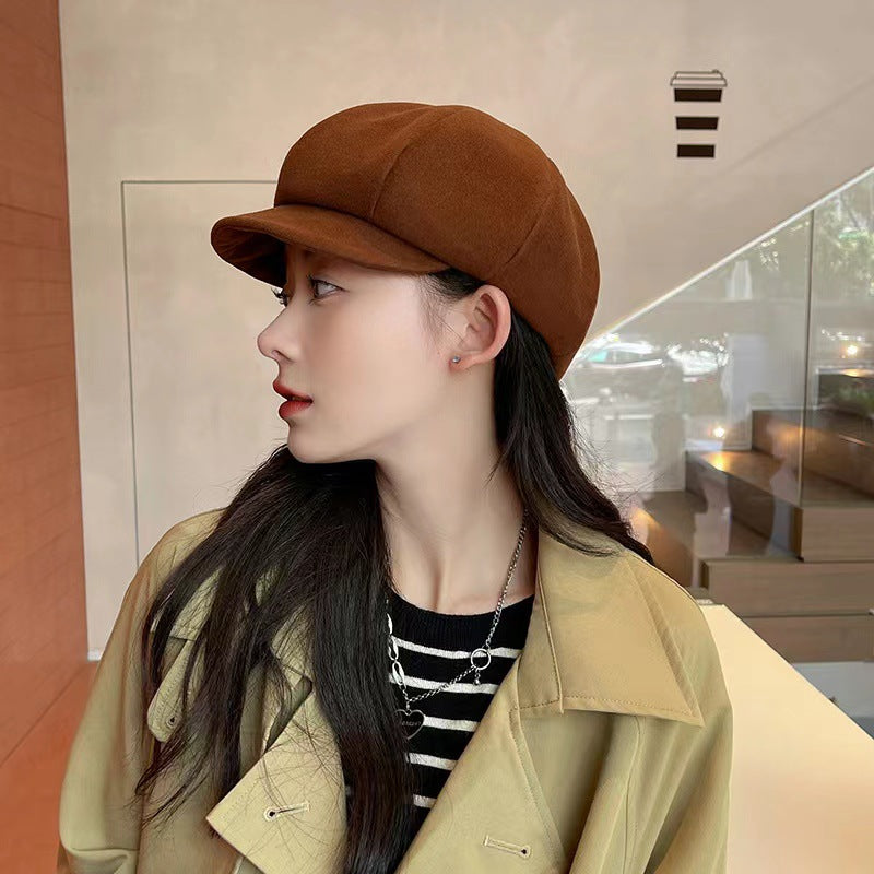 Retro Wool Newsboy Cap