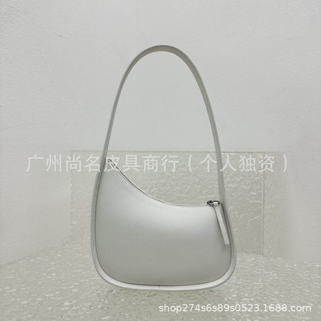 Half-Moon Genuine Leather Shoulder Bag