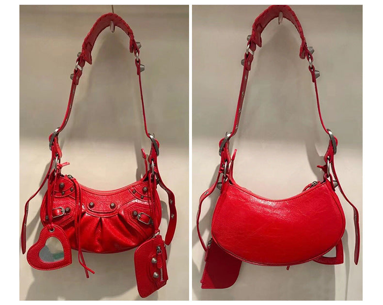Crescent Genuine Leather Crossbody Bag