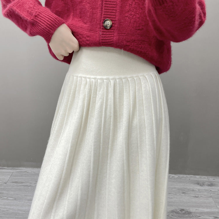 Women’s Cashmere-Wool Pleated Skirt