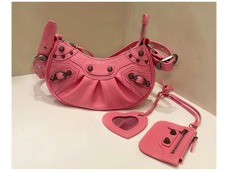 Crescent Genuine Leather Crossbody Bag