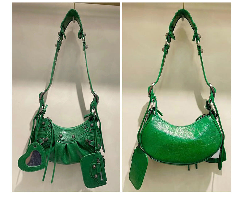 Crescent Genuine Leather Crossbody Bag