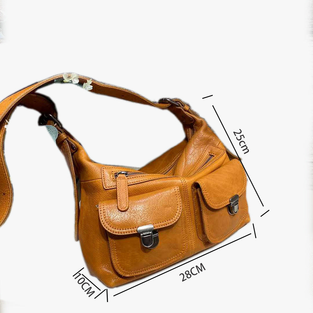 Vegetable-Tanned Leather Shoulder Bag