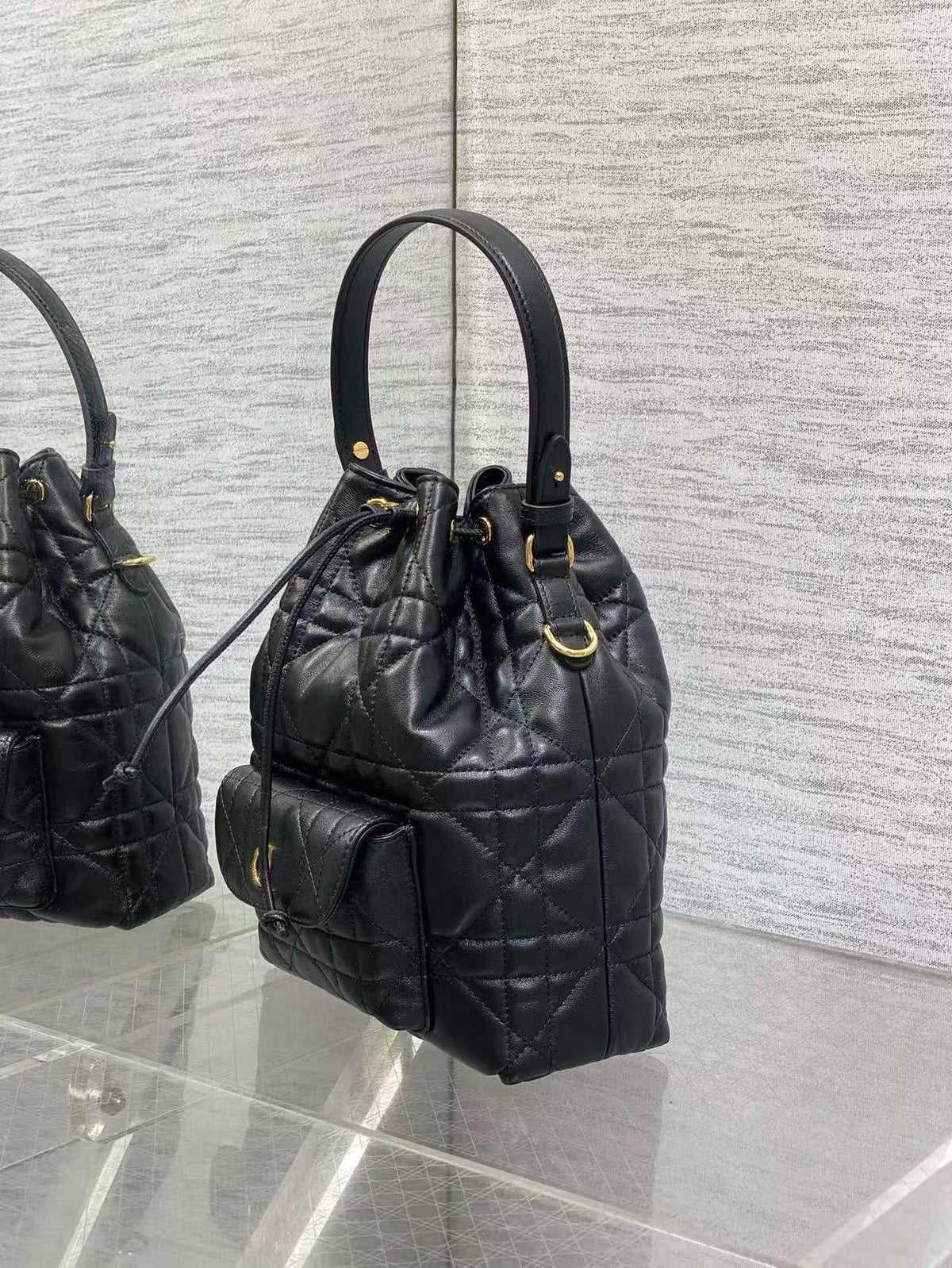 Genuine Leather Bucket Bag