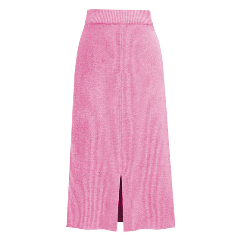 High-Waist Wool-Style Skirt