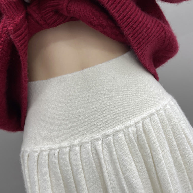 Women’s Cashmere-Wool Pleated Skirt